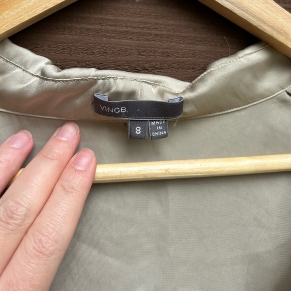 VINCE Gold Cowl Neck Blouse Size 8 - Picture 5 of 7